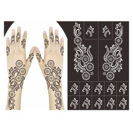 Professional Henna Stencil Temporary Hand Tattoo Body Art Sticker Template Wedding Tool India Flower Tattoo Stencil