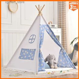 Toy Tents 1.6M/1.35M Childrens Tent Teepee Tent For Kids Portable Tipi Infantil House for Kids Play House Kids Tents LED Lights Decoratio L410