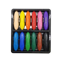 12-color children's crayons not dirty hands oil pastel children's painting safety peanut crayons easy to hold