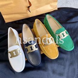 designer Slippers shoes Loro P Men and Womens Doudou Shoes DressShoes Metal chain decoration Leather Flat Casual Single Lazy Comfortable Lefushoes Loafers With box