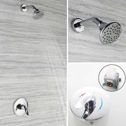 Chrome Bathroom Simple Shower Hand Shower Taps Shower Faucet Crane Bathroom Shower Faucet Set Shower Head In-Wall Mixer Tap