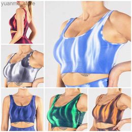 Yoga Outfits New quick drying yoga exercise vest suitable for womens fashionable comfortable and breathable yoga bra shape Y240410