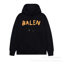 Hooded Women and Men Designer Hoodie Correct Version 23ss Ba Paris b New Letter Spray Printed Pure Cotton Round Neck Mens and Womens Long Sleeved Hoodie Ba I3P0 Z9L