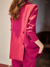 Women's Suits Long Sleeve Spring Blazer Fashion Senior Jacket Back Split Design Loose Casual Coat For Daily Ropa De Mujer