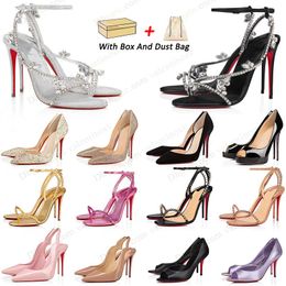 Tacco da donna Sandalo Redbottoms Designer Heels Bottoms Red Slingback Tacco Slingback Luxuria Black Oro Oro Oro Oro Poscia Nudo Stiletto Tacco da donna Drenpe Scarpe Abito Dress