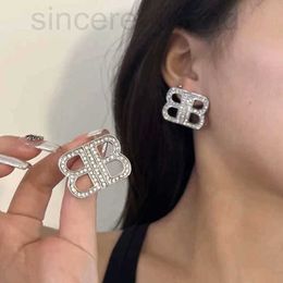 Stud designer Jewellery bb earring internet celebrity niche design feeling full diamond double B letter earrings light luxury fashionable JS53