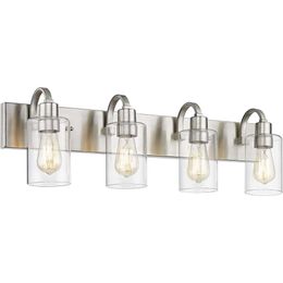 4-Light Vanity Light Fixture - Modern Bathroom Lighting Fixture Brushed Nickel Finish with Clear Glass YCE237B-4W BN - Stylish and Functional Lighting Solution