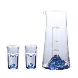 Klein Blue 3D Iceberg Liquor Shot Glass Wine Decanter Mountain IKB Crystal White Spirit Cup Pot Vodka MINI Wineglass Dispenser