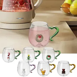 Wine Glasses Christmas Drinking Cup 3D Cartoon Animal Inside Glass Theme Cups For Gift KItchen Accessories