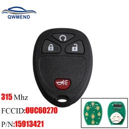 QWMEND 4Buttons Remote Car Key DIY For Chevrolet AVALANCHE SILVERADO TAHOE 2007-2014 OUC60221 OUC60270 15913421 Original key