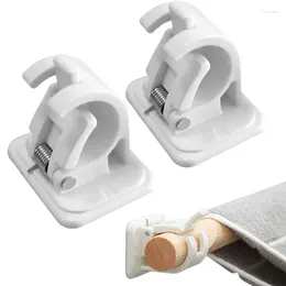 Shower Curtains Self Adhesive Hooks Punch-free Curtain Rod Clip Hook 2Pcs No Drill Drapery Holders Hanging
