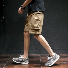 Pants 2024 Mens Military Cargo Shorts Summer Army Green Cotton Shorts Men Loose MultiPocket Shorts Homme Casual Bermuda Trousers