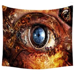 Tapestries Steampunk Fantasy Art Abstract Mechanical Eyes Iris Organ Metal Gear Theme Tapestry By Ho Me Lili For Livingroom Decor