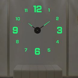 3D Roman Wall Clock Luminous Simple Mute DIY Stereo Digital Wall Clock Living Room Bedroom Digital Wall Sticker Clock Wall Decor