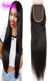 Indian Human Hair 4X4 Lace Closure Straight Virgin Hairs Four By Four Closures With Baby Hair Products 1024inch1027333