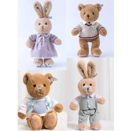 Plush Dolls High quality couple bear plush doll soft filled animal teddy bearrabbit plush toy children and girls Valentines Day and Valentines Day birthday gift J240