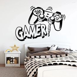 Wall Stickers Carved Gamer Sticker Game Room For Kids Decoration Murals Boys Bedroom Decor Gaming Poster Wallpaper