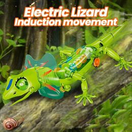 Electric/RC Animals Electronic Pet Lizard Walking Electronic Animal Crawling Friendly Interactive Robot Model Sound Light Childrens ToysL2404