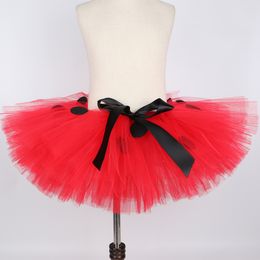 Girls Ladybird Tutu Skirt Red Black Dots Toddler Baby Tutus Fluffy Tulle Skirt for Kids Halloween Party Insect Bug Fairy Costume