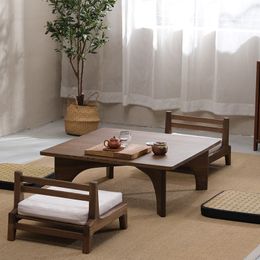 Wood Japanese Zaisu Floor Tatami Chair with Back Support Great for Reading Games Meditating Balcony Home Living Room Furniture