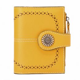 sendefn Small Womens Wallet Luxury Leather Bifold Card Holder RFID Blocking Zipper Coin Pocket 16 Card Slots Short Style 5215 C0xe#