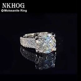 Band Rings A genuine 2 8mm Mosilicon Womens Wedding Ring 925 sterling silver D-color VVS diamond engagement exquisite jewelry J240410