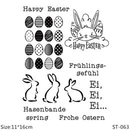 ZhuoAng Happy Easter egg/rabbit/hick German Clear Stamps For DIY Scrapbooking/Card Making/Album Decorative Silicone Stamp Craft