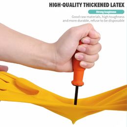 Thickened Rubber Gloves Waterproof Wear-resistant Dishwashing Gloves Housework Car Wash Latex Gloves Kitchen Cleaning Gloves