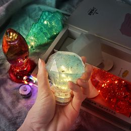 DIY Crystal Mirror Silicone Mould Light Bulb Christmas Tree Lamp Base Ornament Crafts Handmade Epoxy Silicone Mould For Resin