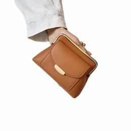 new Vintage Lychee Pattern Handbag Fi Wallet Ladies Short Cute Trendy Small Coin Bag Card Wallet B2NN#
