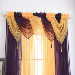 TENSKE valances tulle voile door window curtain drape for living room Valance A801 5