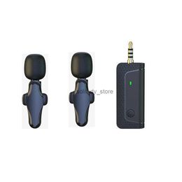 Microphones New Wireless Lavalier Microphone Portable Audio and Video Recording Mini Suitable for iPhone Android Live Gaming Phone MicrophoneQ