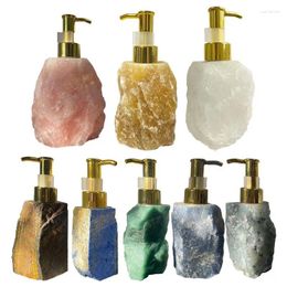 Liquid Soap Dispenser Refill Bottles Body Wash Press Type Natural Crystal Stone Shower Bottle Shampoo Conditioner