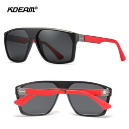 Original Brand KDEAM Long-Lasting TR90 Material Men's Polarized Sunglasses F1 Pilot Dynamic Angled Shape Sun Glasses Male