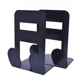 2Pcs Musical High Note Shape Bookends Metal Book Shelf Organizer Book Support Stand Desk Organizer Book Storage Holder Shelf