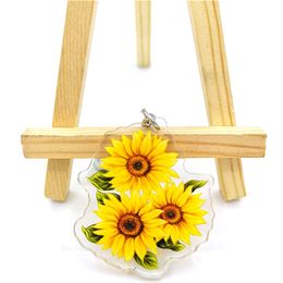 Van gogh Oil Painting Sunflowers keychain Badge Holder ID Card Lanyards Mobile Phone Rope Key Keychain Key Ring Decorations