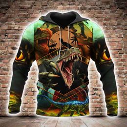 Newest Dinosaur Hunting 3D All Over Printed Men Zip Hoodie Autumn Hoodies Jacket Unisex Hipster Pullover Casual Sudadera Hombre