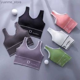 Yoga Outfits D-Shaped Womens Seamless Deep U-Shaped Back-Shaping Tube Top Yoga Sports Bra Without Steel Ring All-Match Base Y240410
