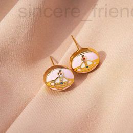 Charm designer 2023 Autumn New High Board Western Empress Dowager Home Painted Oil Earrings, Copper Plated Gold Premium Earrings AHXD