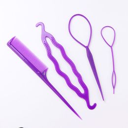 4Pcs/Lot Pratical Easy To Use Topsy Tail Hair Braid Ponytail Maker Styling Tool Hair Accessories Hair Braiding Making Tools