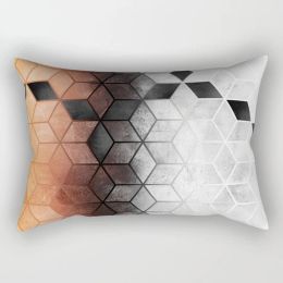 Colourful Lattice Geometric Pillow Pillowcase Protector Rectangular Waist Sofa Home Decor