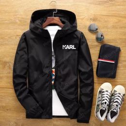 Marca de jaquetas masculinas Karl Men Clothing Fashion Casual Windbreaker com capuz casacos casacos jaqueta de bombardeiro PLUS SIZER S-4XL CHACETAS HOMBRE