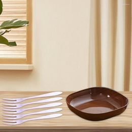 Plates Fruit Fork Sturdy Suitable For And Desserts Save Space Safety Health Easy To Clean Party Paraphernalia Pallet Elegant