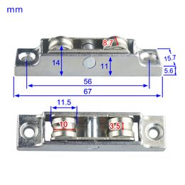 4pcs/lot Balcony Panning Door Mute Pulley Bathroom Sliding Door Track Rollers Window Sliding Track Pulley Hardware Accessories