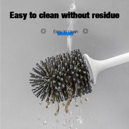 TPR Toilet Brush Household Wall Mount Cleaning Brush for Toilet Bathroom Accessories Set Long Handle Brush Cleaning Products