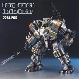 Justice Heavy Batmech Building Blocks Ideas City Buster Super Heroes Bat Mech Robot Model Bricks MOC Toys For Kid 2234PCS