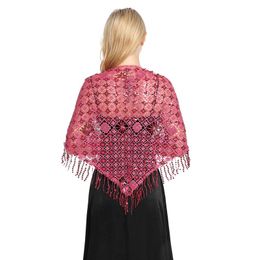 Spring Autumn Style Sequin Tassel Scarf Sequin Cape Dinner Party Capes Women Tassel Cape Cloak Lady Ponchos G 2