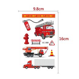 1 Sheets Firefighter Birthday Party Fireman Tattoo Stickers Waterproof Temporary Tatto Fire Truck Theme Birthday Party Supplies