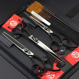 Professional Japan 440C 7.0 inch Pet Grooming Scissors Set Straight & Curved & Thinning Shears Animals Hair Cutting Tools Kit