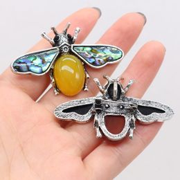 Women Brooch Natural Stone Beef-Shaped Brooch Pendant For Jewellery Making DIY Necklace Bracelet Clothes Shirts Accessory